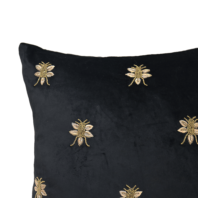 Bee Embroidered Cushion 45x45cm