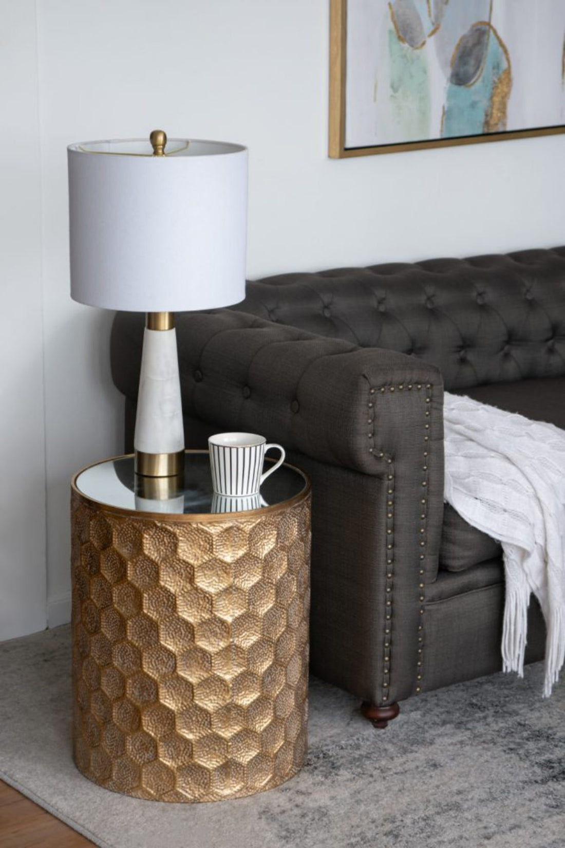 Geometric Side Table (Gold)