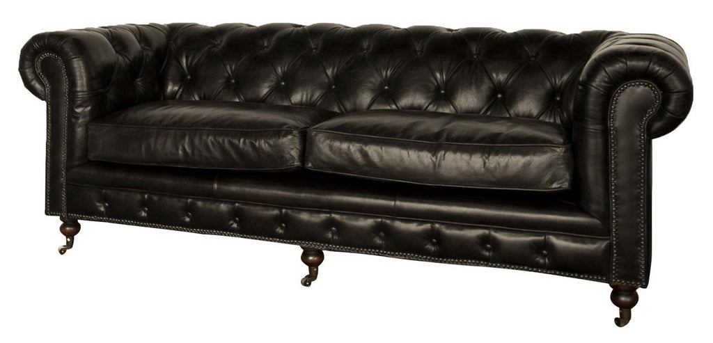 Hampton Court 3 Seater Chesterfield Sofa - Belon Black (AF2053)
