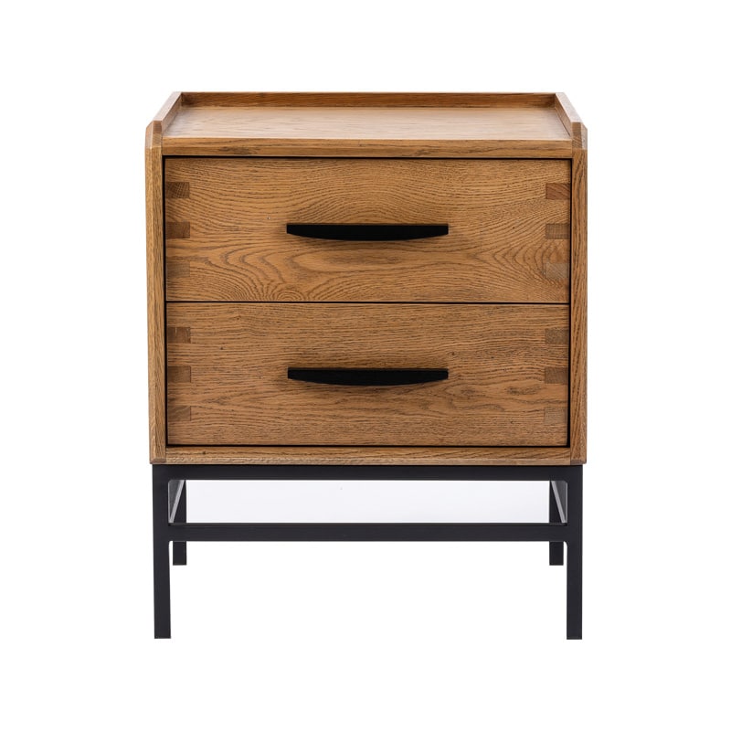Carlton Oak Side Table – Black Trim