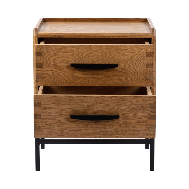 Carlton Oak Side Table – Black Trim