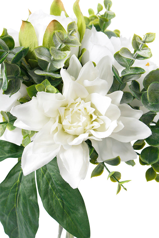 Dahlia Peony Bouquet White(BU 337) FS