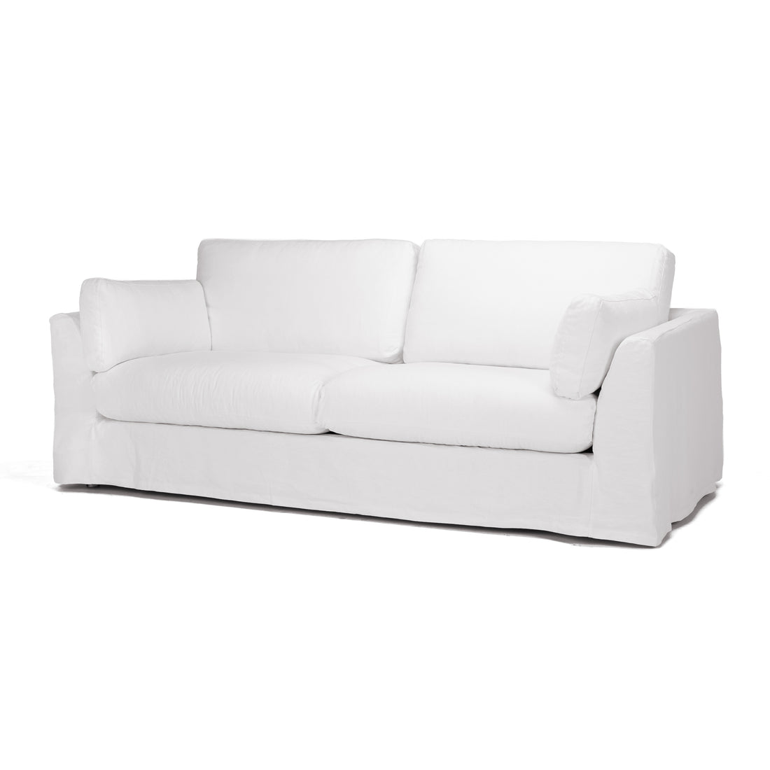Carson Slipcover 3 Seater Sofa - White