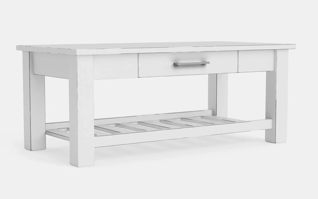 Charlton Coffee Table with Drawers & Rack