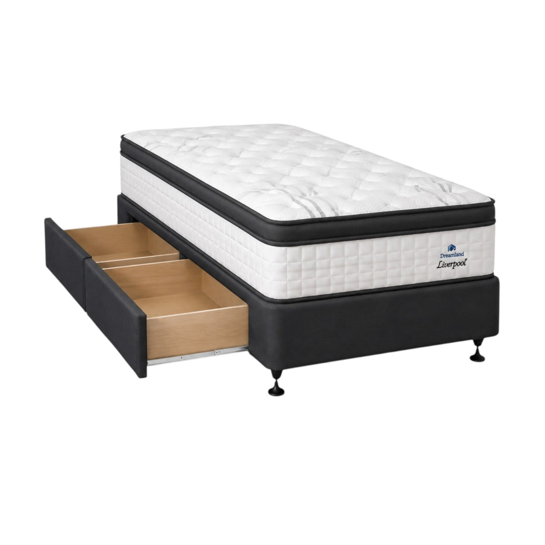 Liverpool Pocket Spring Mattress and Standard Drawer Base - King Single