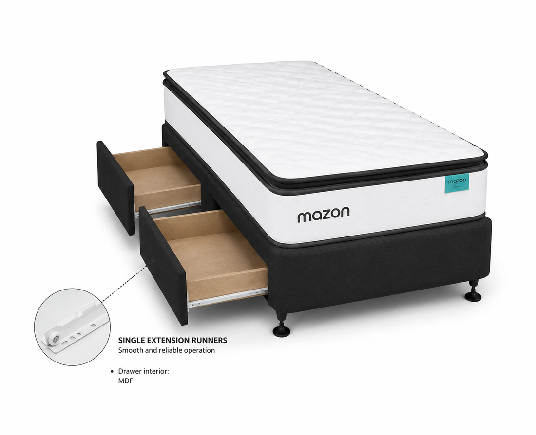 Mazon Eco-Coil S2 Single Bed with Drawer Base