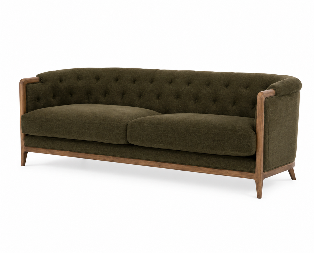 Regal 3 Seater Sofa Fabric (Olive Green)
