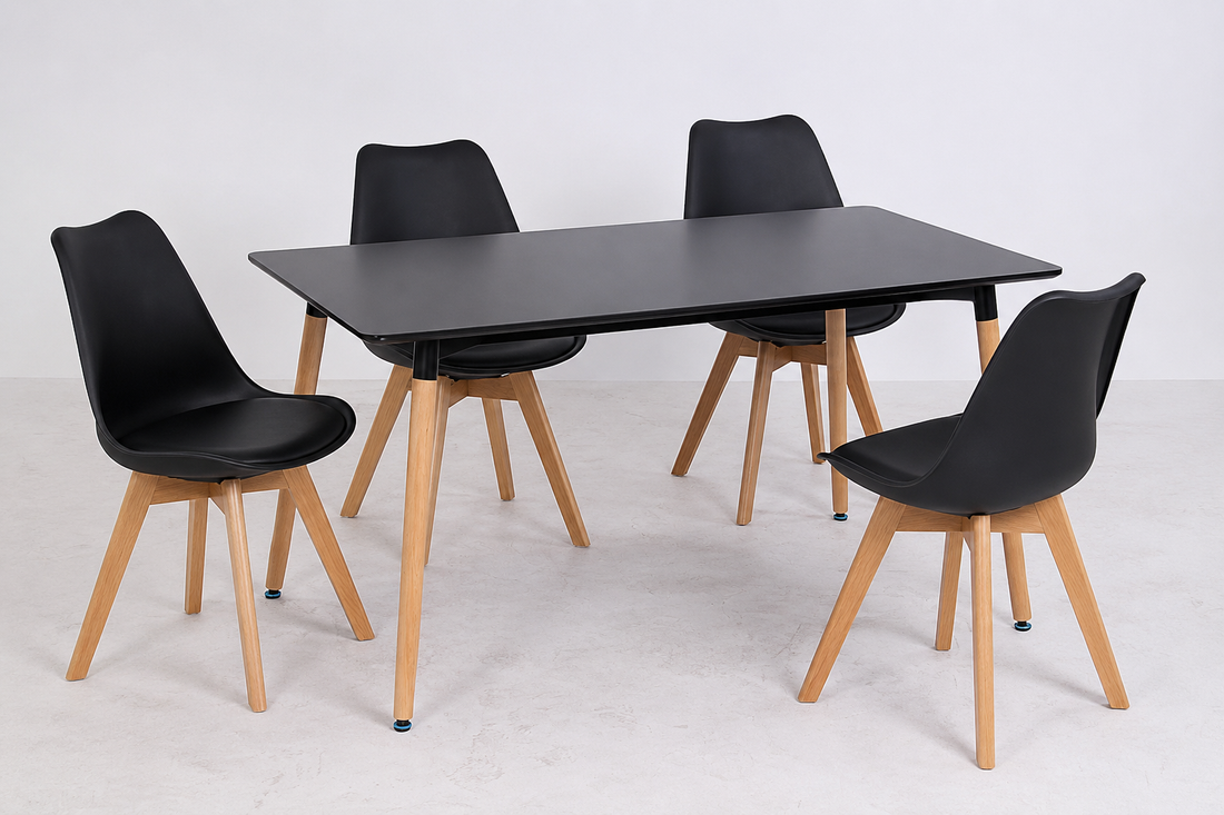 Sonya 5 Piece Dining Set (Black or White)