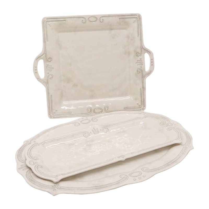 Melamine French Grey Oval Platter 50cm