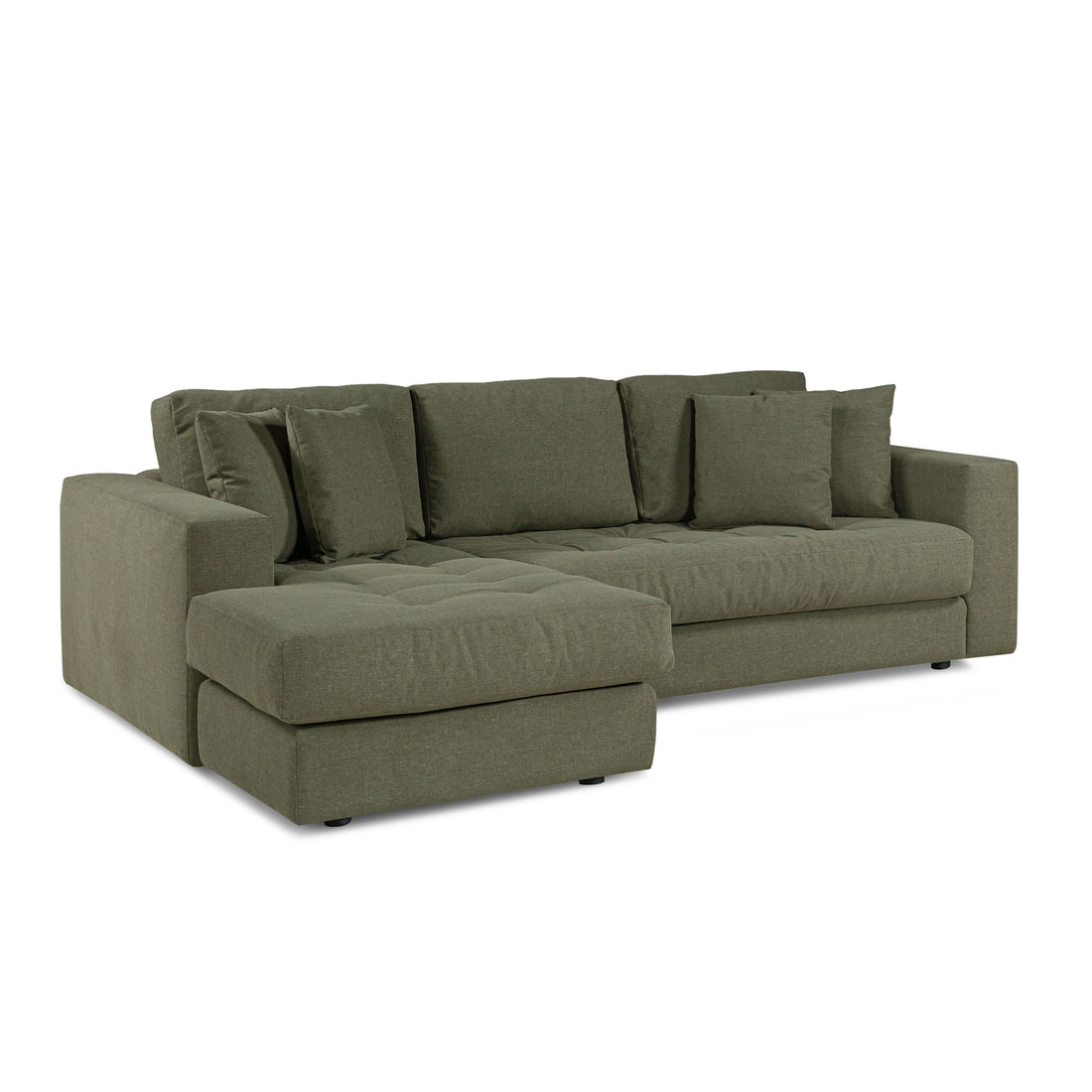 Hugo 3 Seater Chaise - Pesto