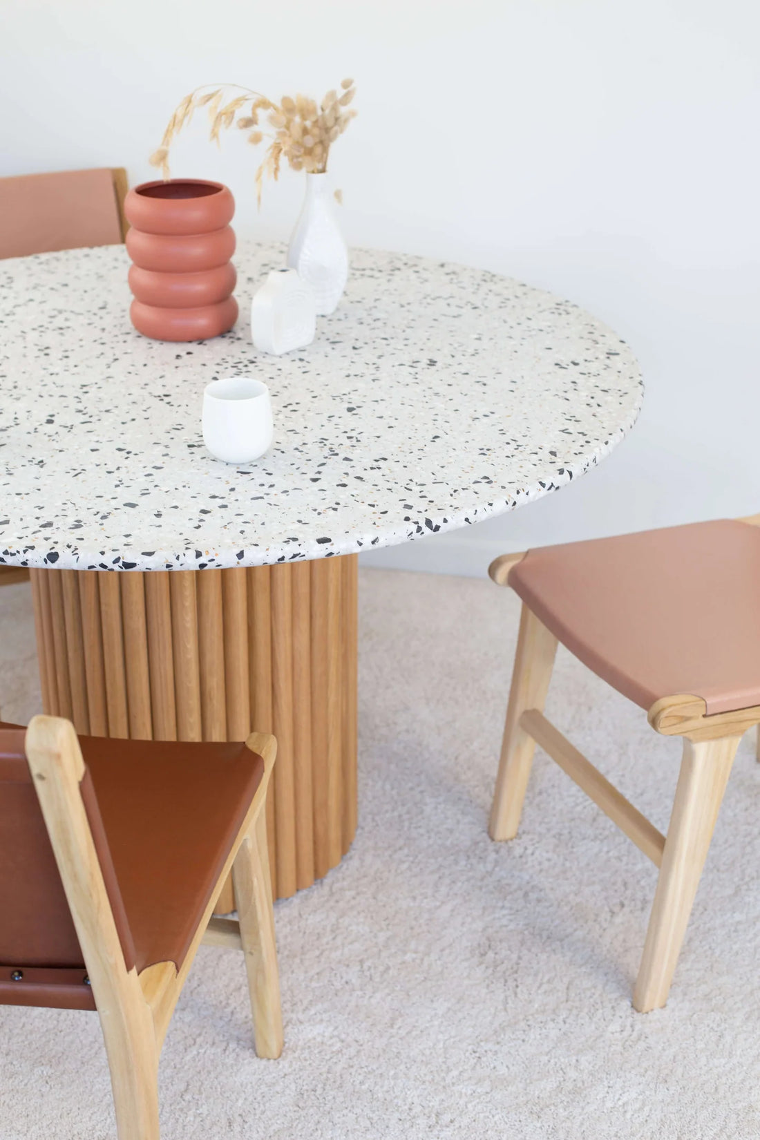 Terrazzo Rho Dining Table 120rd Natural Oak