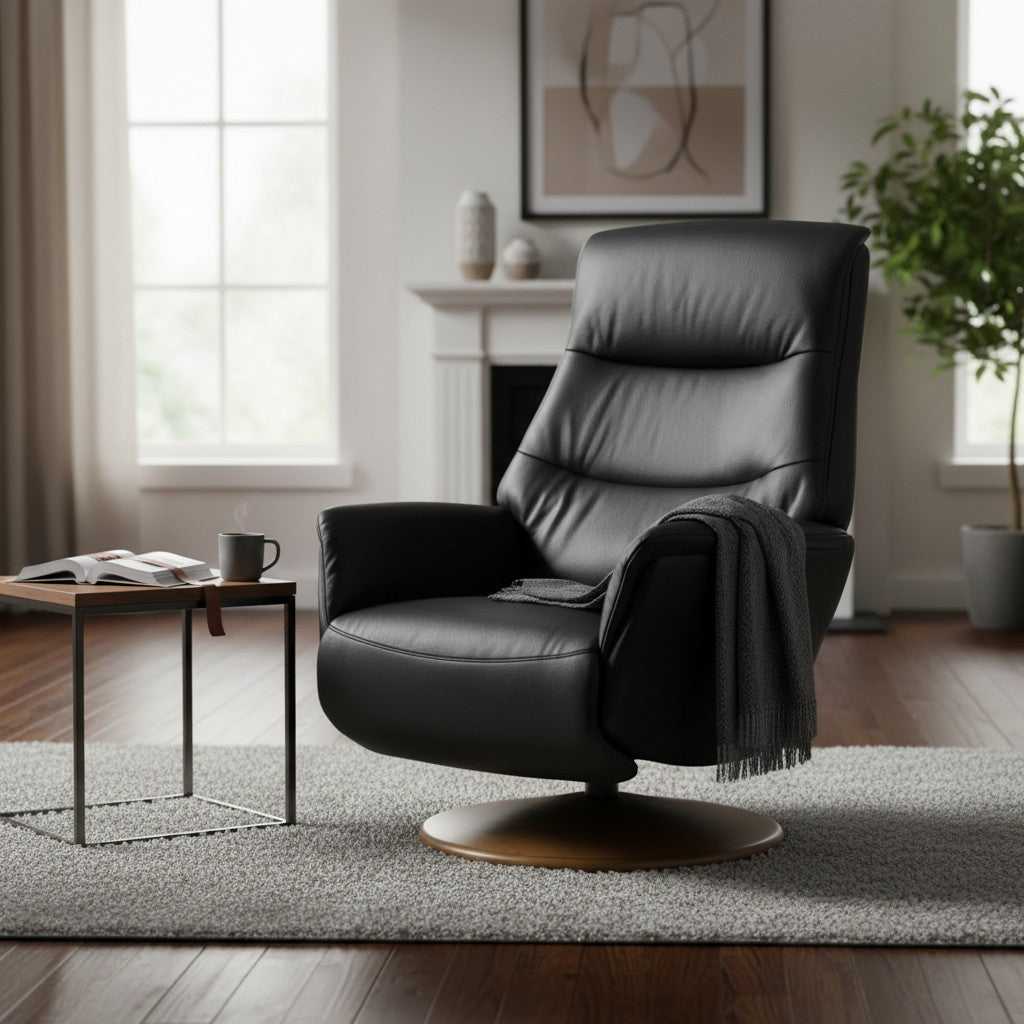 Adelaide Electric Massage Chair - Xtra Large - Black (Cow Leather)