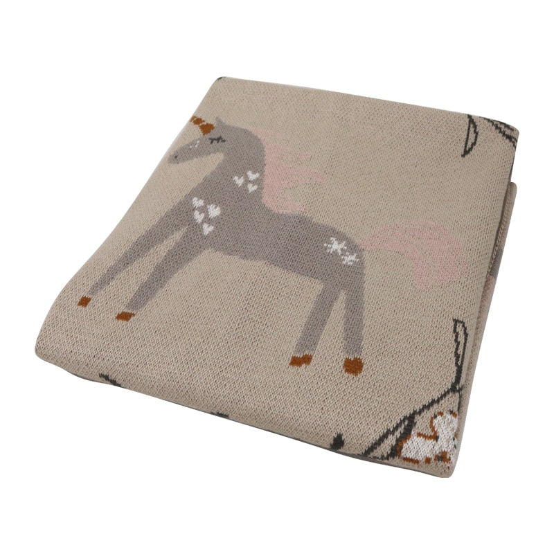 Cotton Baby Throw Unicorn 80×100