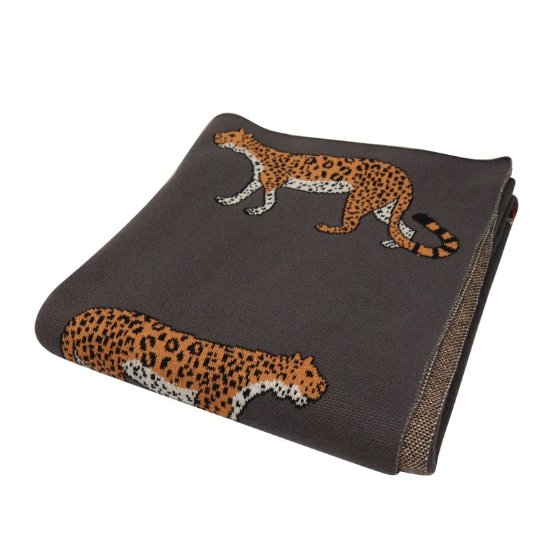 Cotton Throw Leopard 125×150