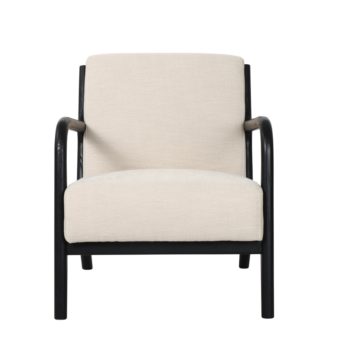Luca Occasional Chair Herringbone cream with blk oak frame