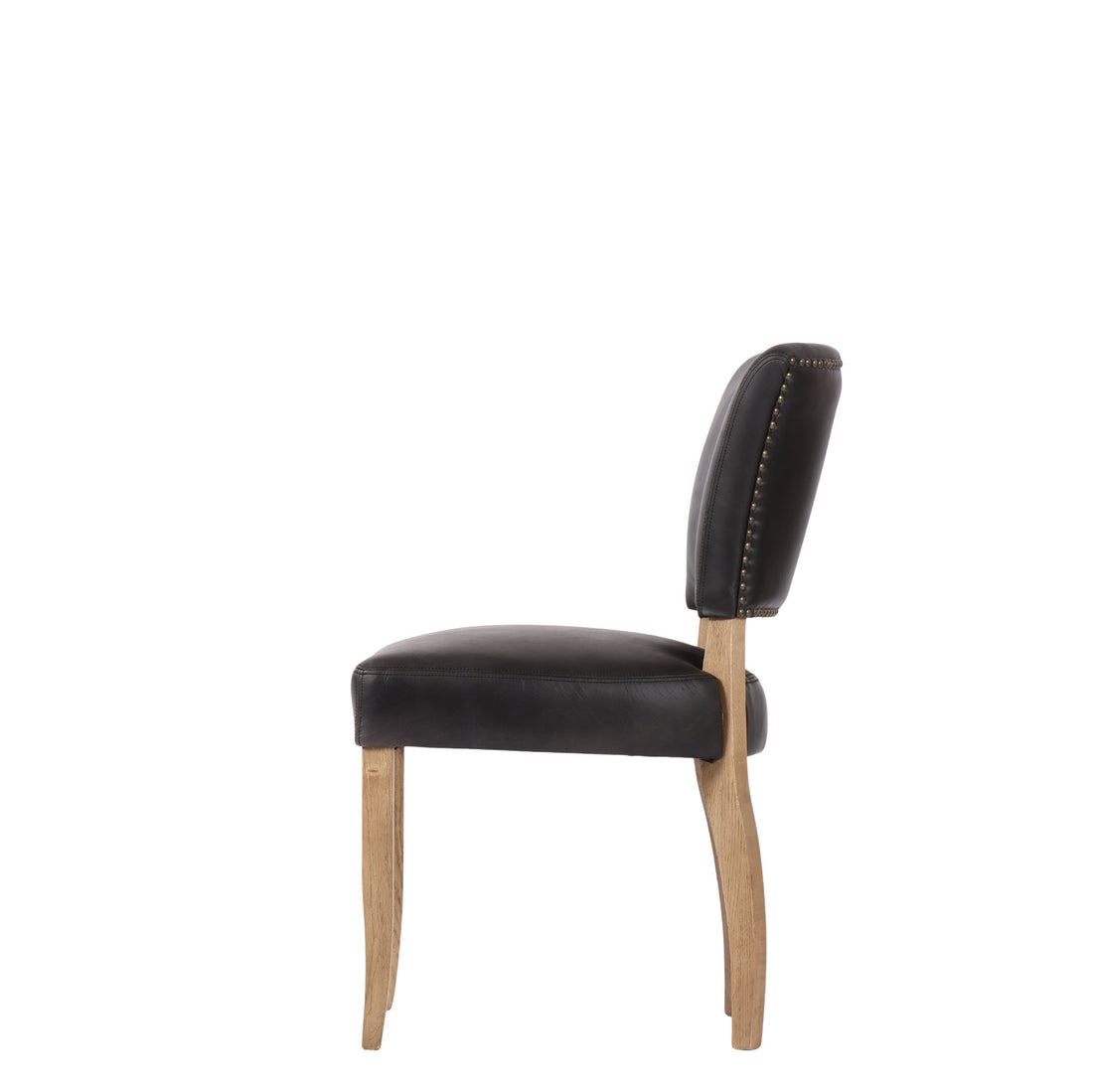 Belle Dining Chair Leather (Black)