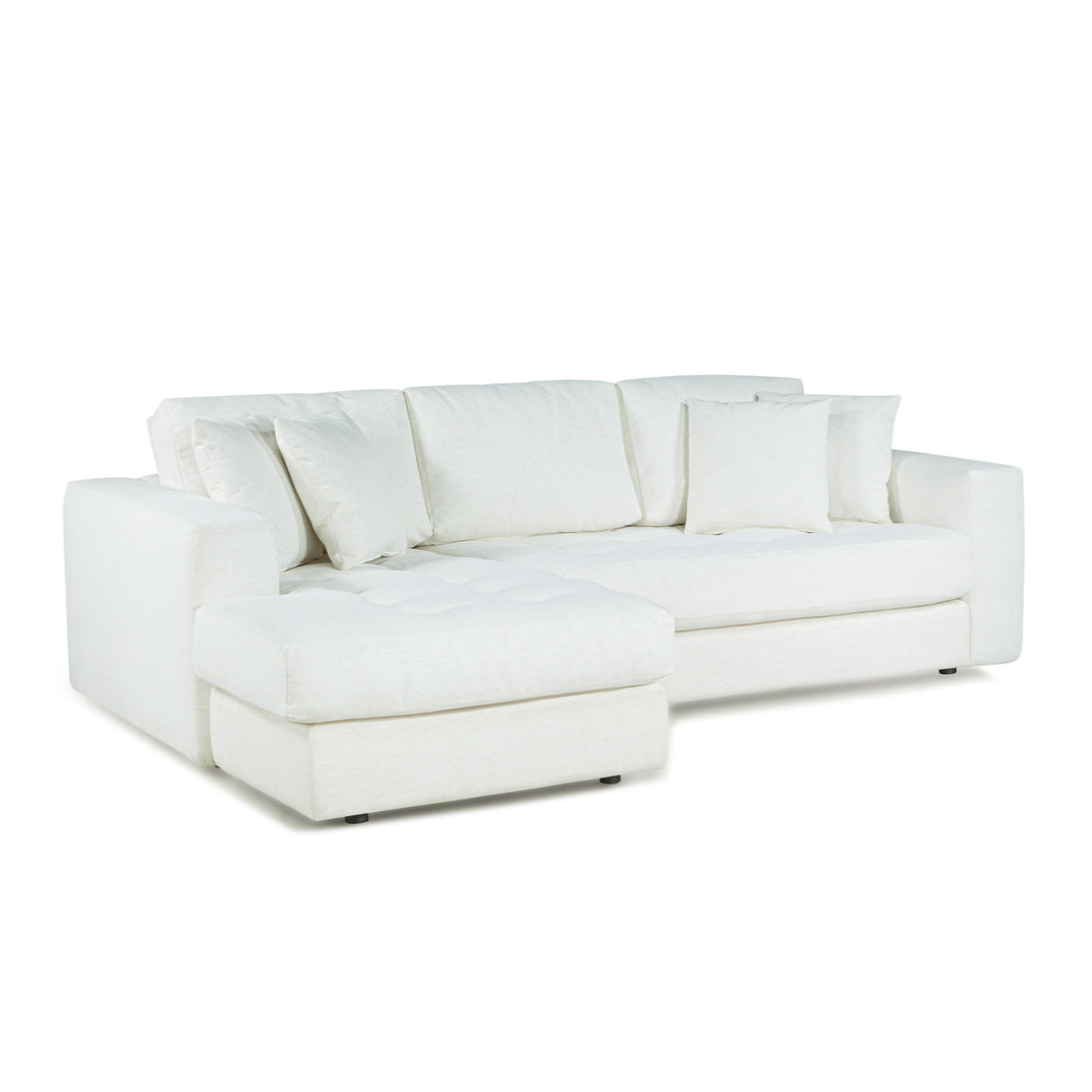 Hugo 3 Seater Chaise - Speckled White