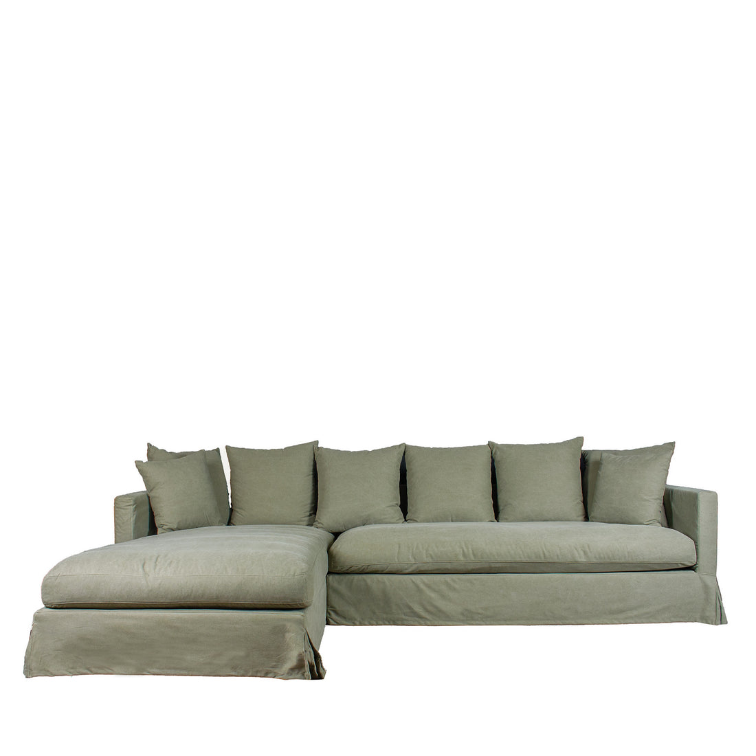 LUXE Left Arm 2.5 Seater Chaise Lounge Slip Cover | Toffee