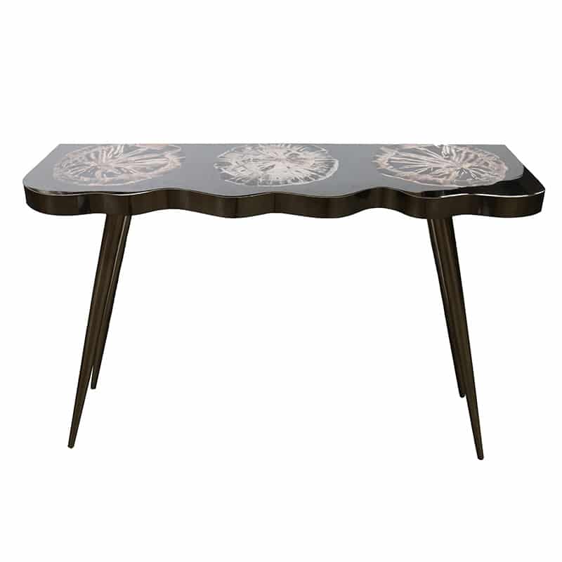 Petrified Wood Wave Console (PWO-423-BLK)