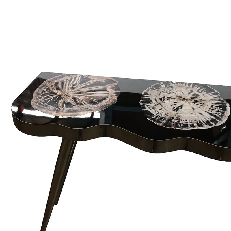 Petrified Wood Wave Console