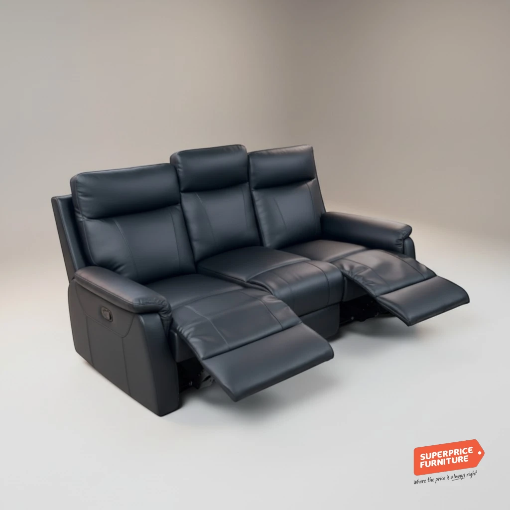 Roberto 3 Seater Leather Recliner Sofa by John Young