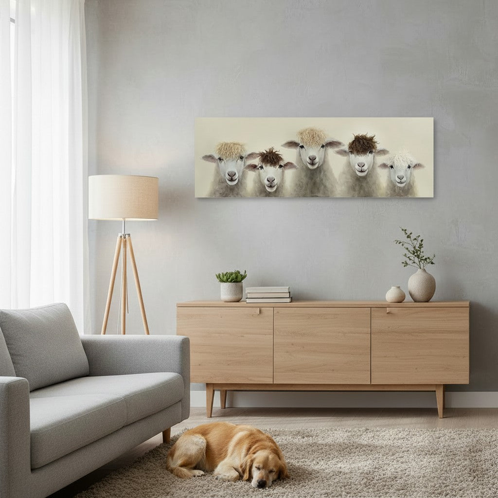 Bad Hair Day - 5 Sheep Canvas (ZL6004-RFA)