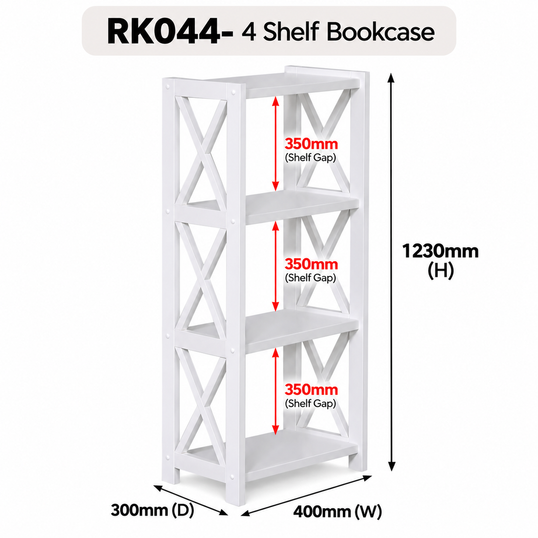 Brixton Bookcase 3 Shelf (RK043)