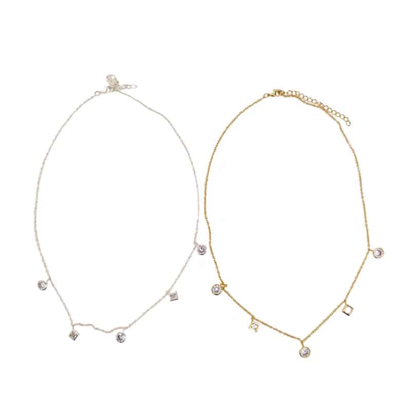 Brass & CZ Necklace