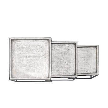 Lisbon Aluminium & Iron Side Table Set | Brass & Matt Black Set of 3 (LeM SLF20963)