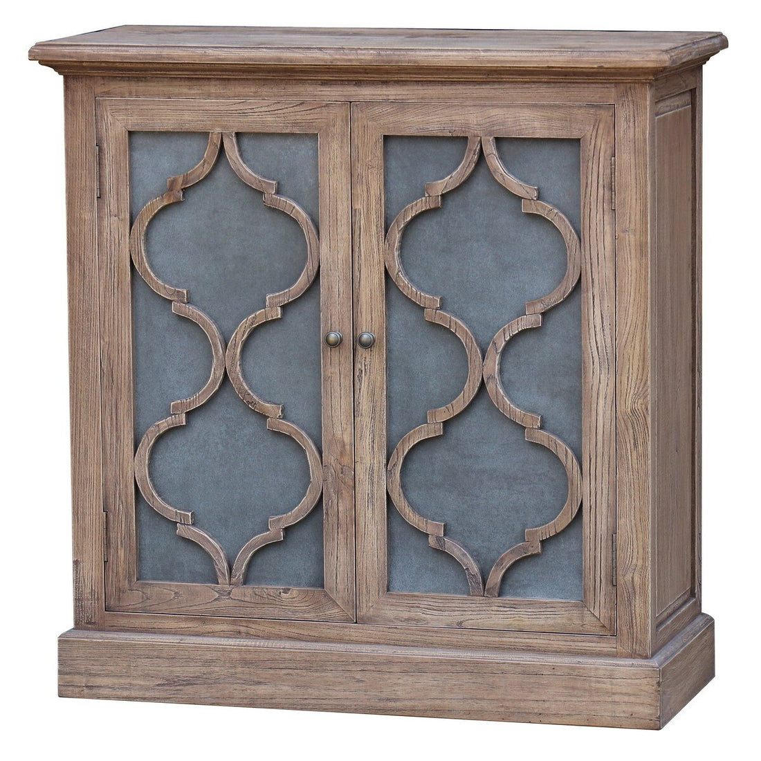 CONSOLE - RELCAIMED ELM W/ ZINC DOOR PANELS