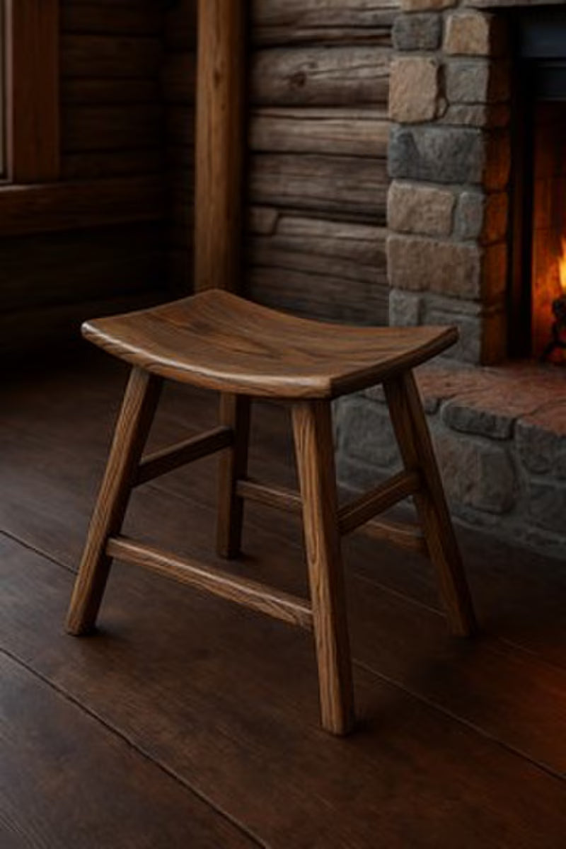 Antique Elm Stool  – Solid Wood Accent Stool(CF8293)