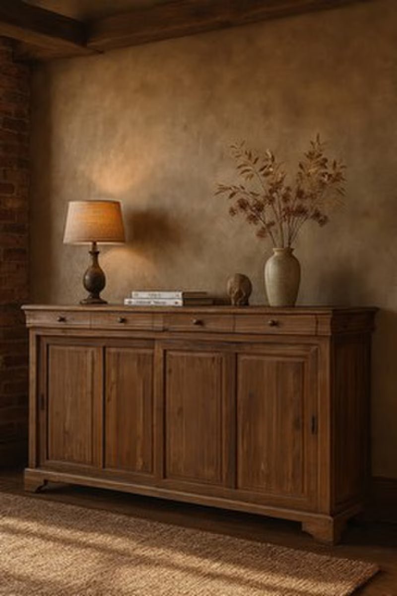 Manor Sideboard Reclaimed Elm – Wooden Sideboard with Sliding Doors (CF8294)