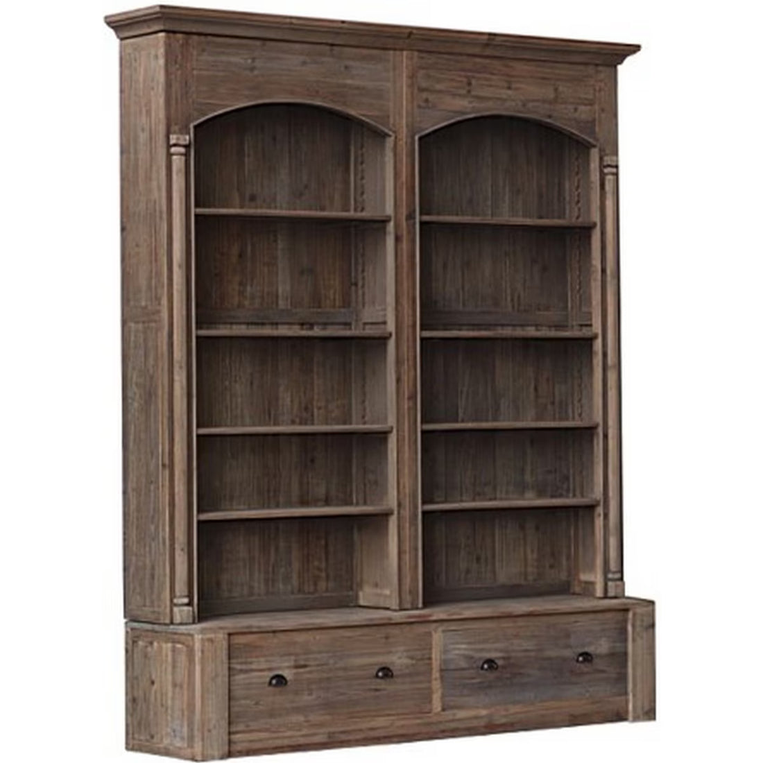 Heartside Arch Top Bookcase Reclaimed Elm – Large Wooden Bookcase NZ (CF8307)