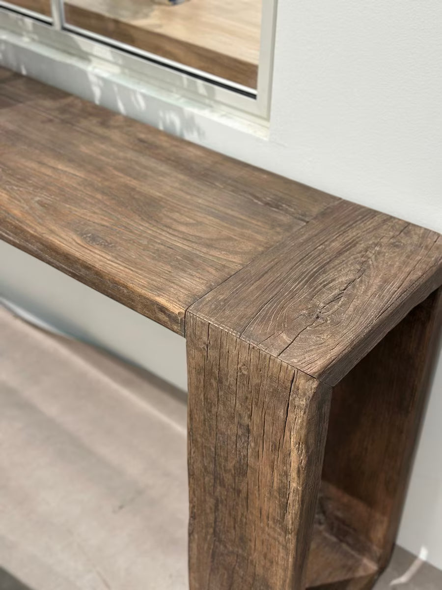 Harvest Console Table Reclaimed Elm – Wooden Console Table NZ 1780mm (CN8002)