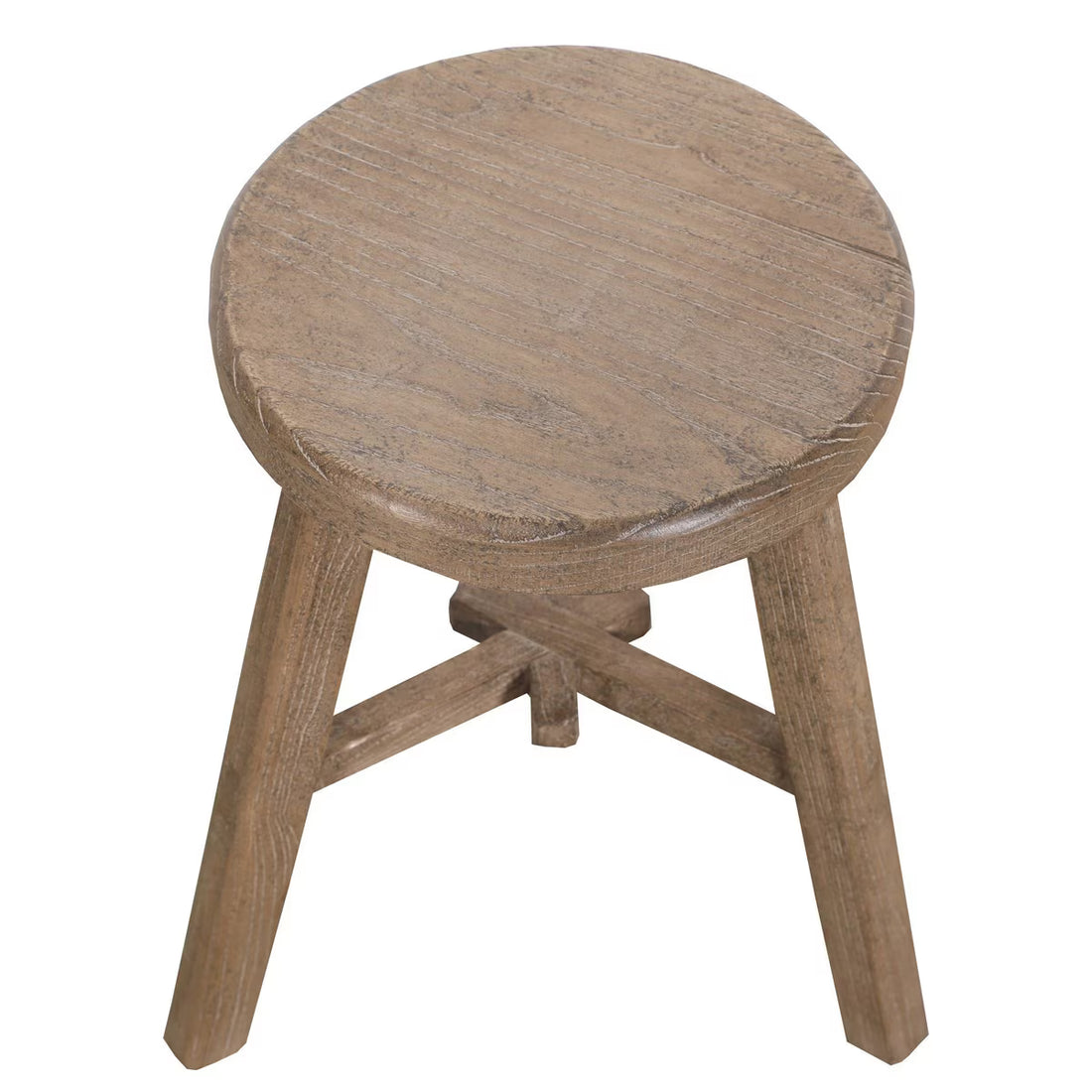 Lotus & Jade Stool Elm – Wooden Stool (G09011)