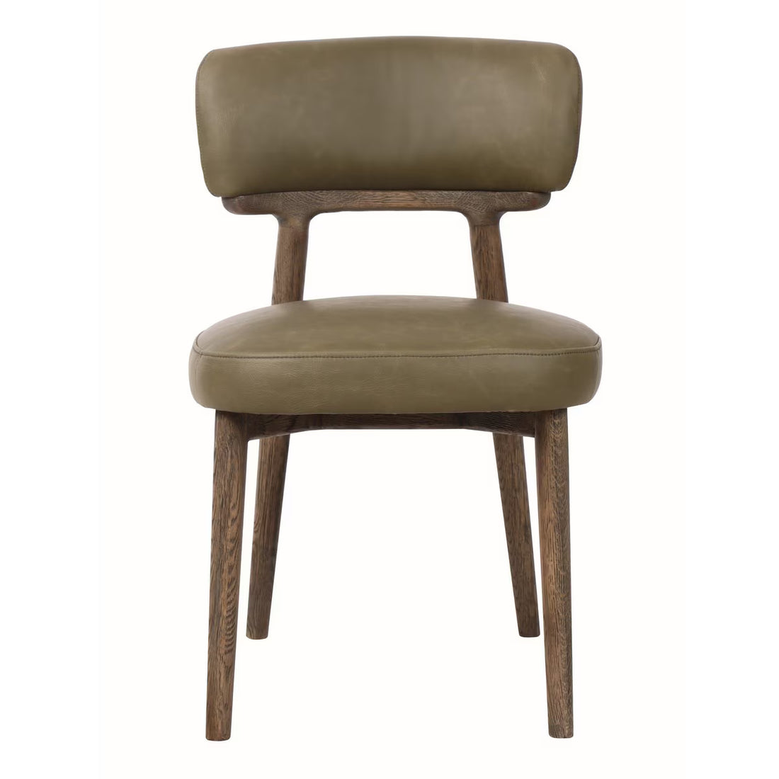 Willow Dining Chair – Olive Leather | Antique Elm Wood Dining Chair (JP1071)