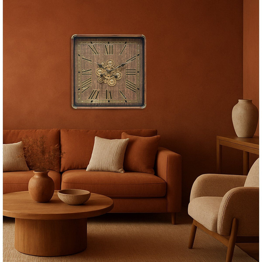 Square Gear Clock 600mm – Industrial Wall Clock (KA8014)