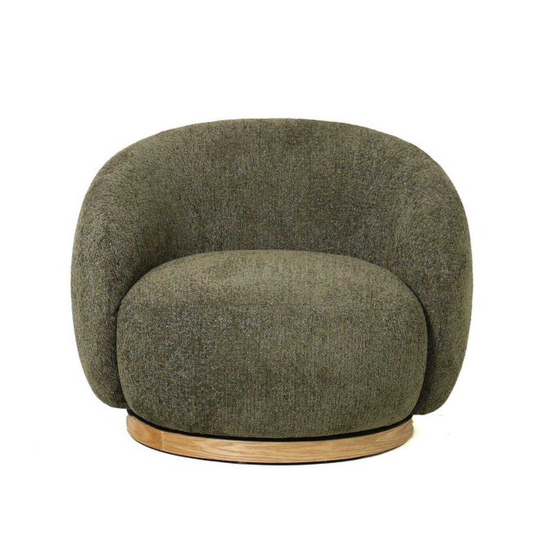 Miami Swivel Chair XL with Wood Base (LA2043) Moss Green