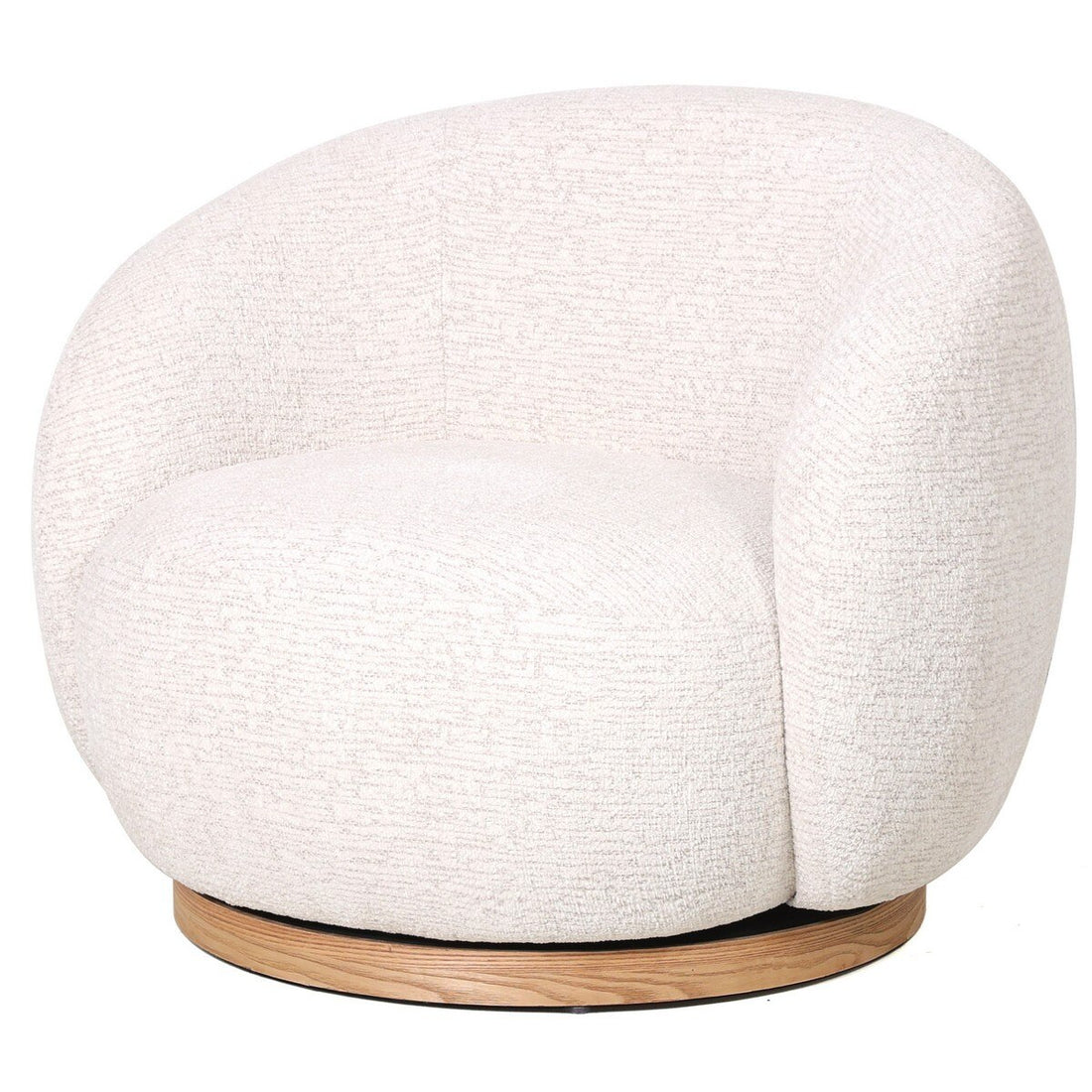 Miami Swivel Chair XL with Wood Base - Seashell (LA2045)