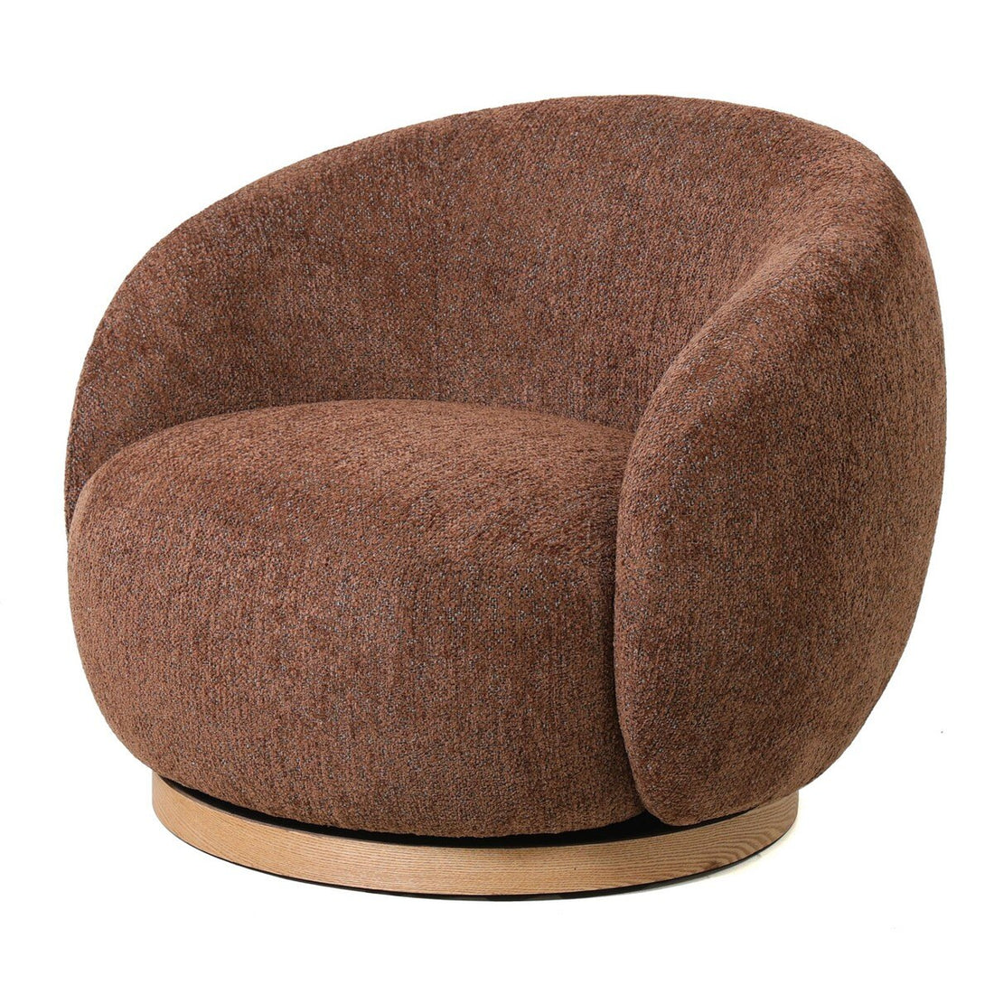 Miami Swivel Chair XL with Wood Base - Tobacco (LA2046)