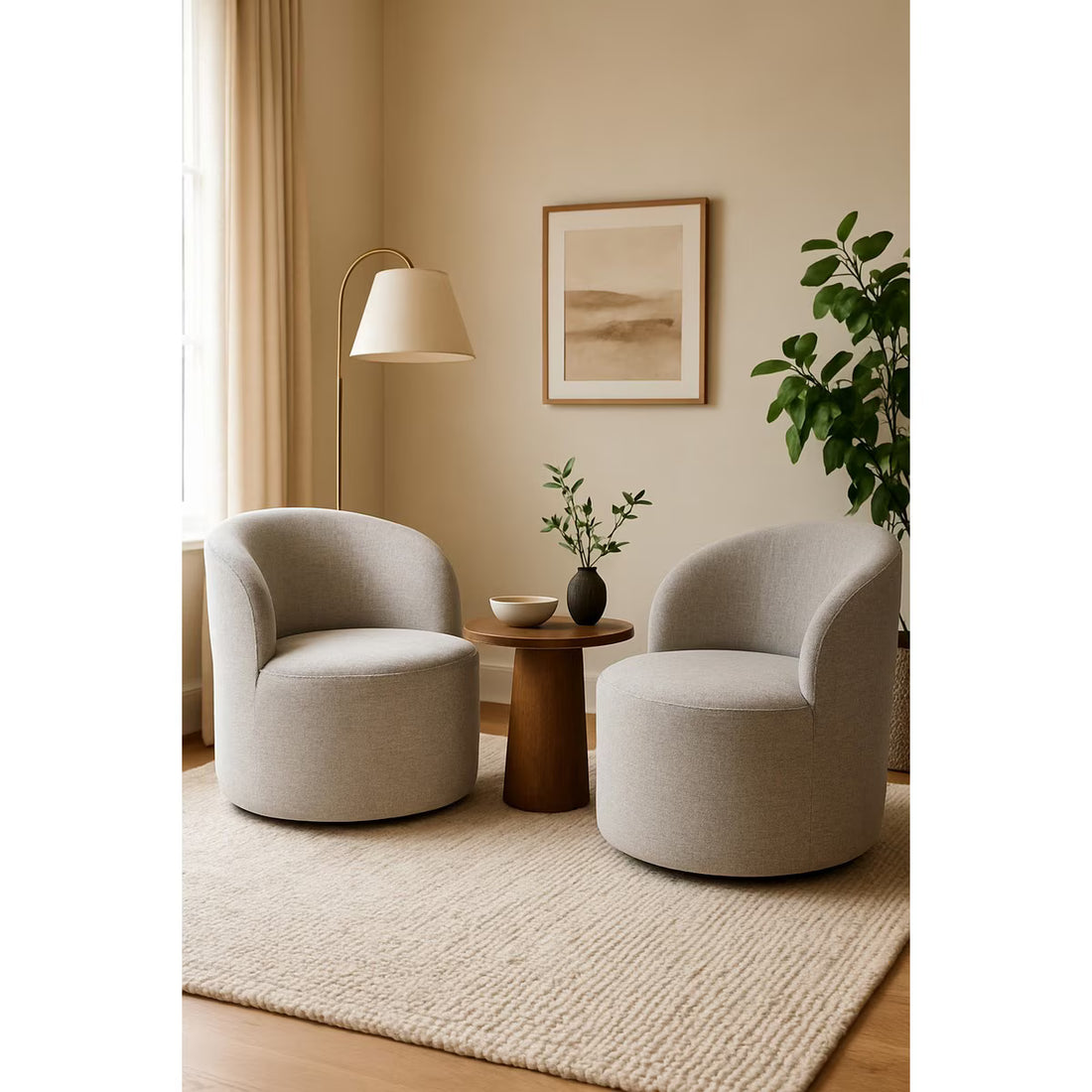 STELLA SWIVEL CHAIR - ASH CLOUD (ME9024)