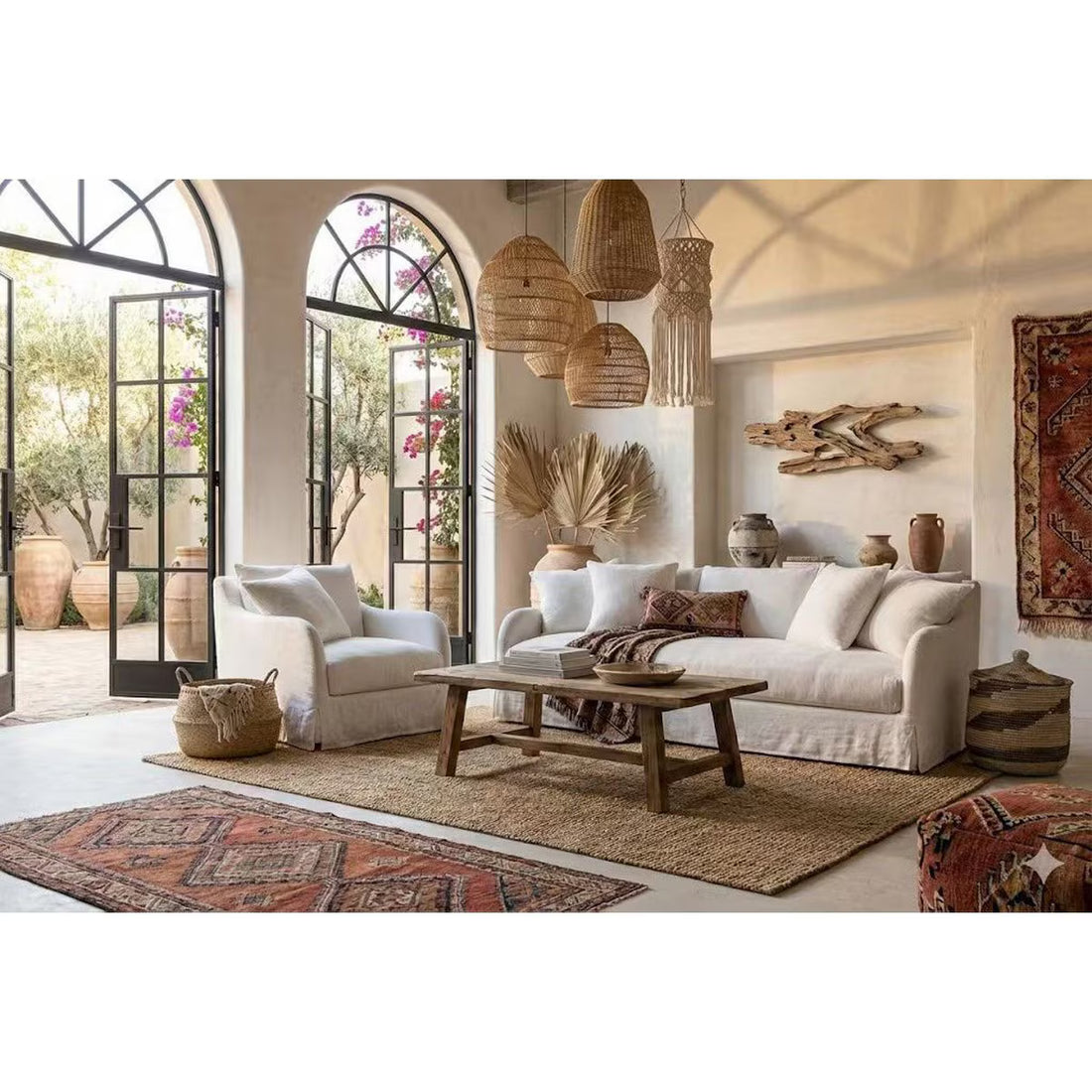PROVENCAL SLIP COVER ARMCHAIR - SALT & PEPPER
