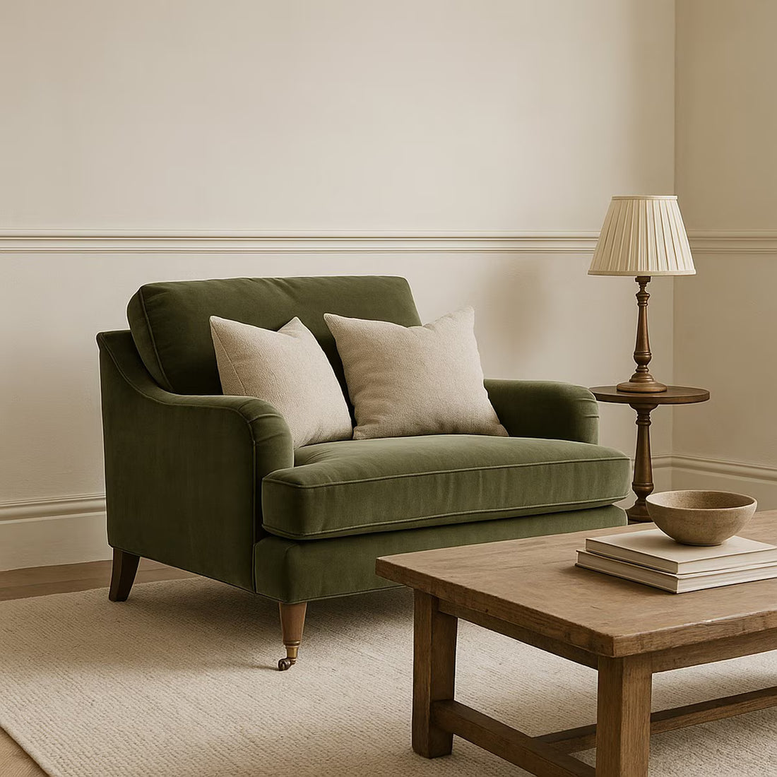 Thornfield 1.5 Armchair - Olive Velvet (RFA - PR2095)
