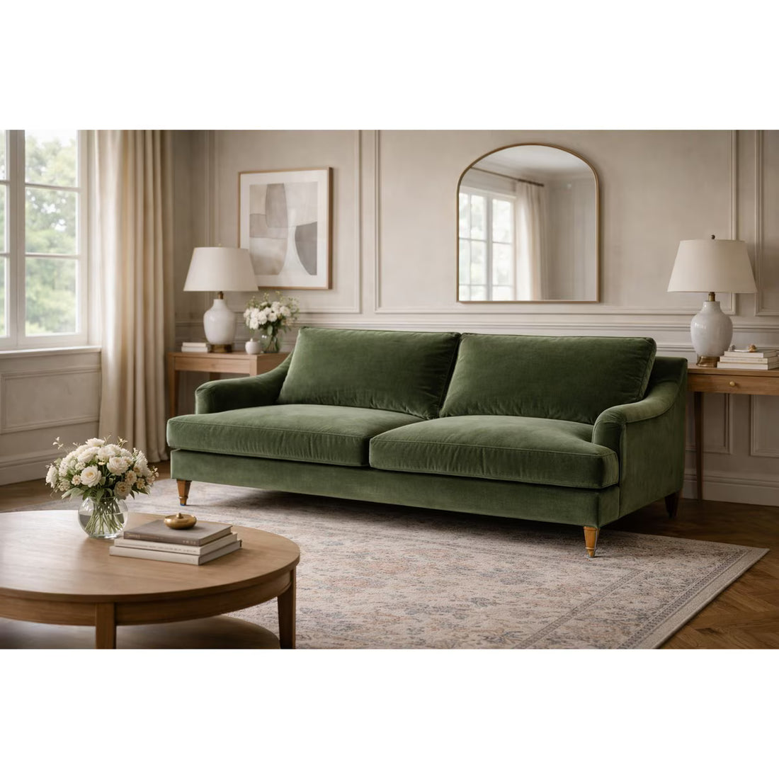 Thornfield 3 Seater Sofa - Olive Velvet (RFA - PR2096)
