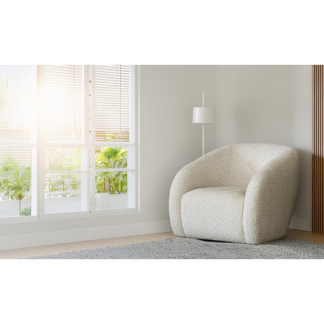 Crown Swivel Chair - Taupe/ Natural (RFA - PR2103)