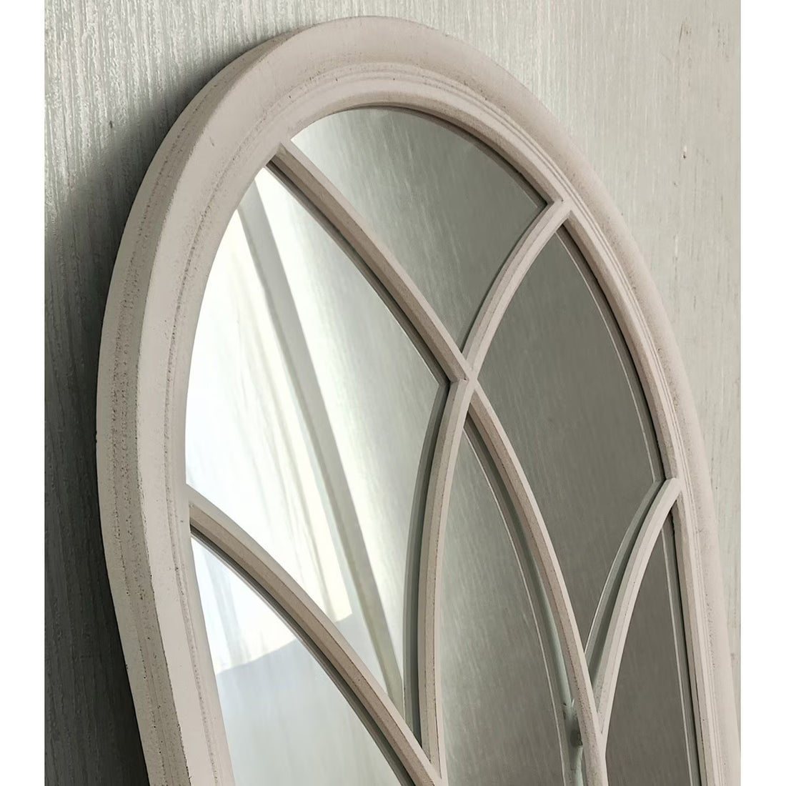 Vintage Cream Church Window Mirror – Classic Arched Style (TS7005)