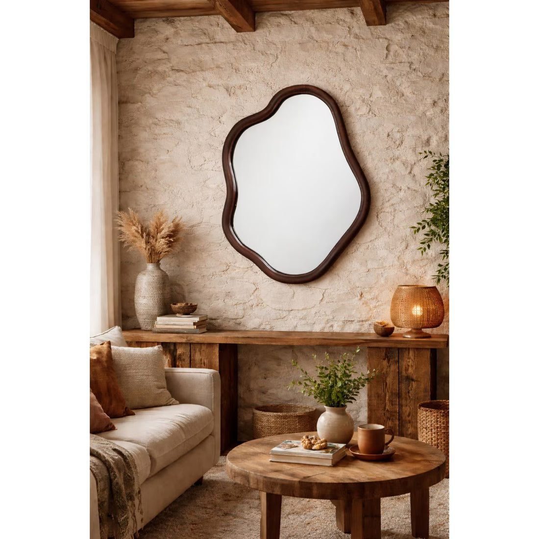Walnut Abstract Mirror - Warm Natural (TS7012) RFA