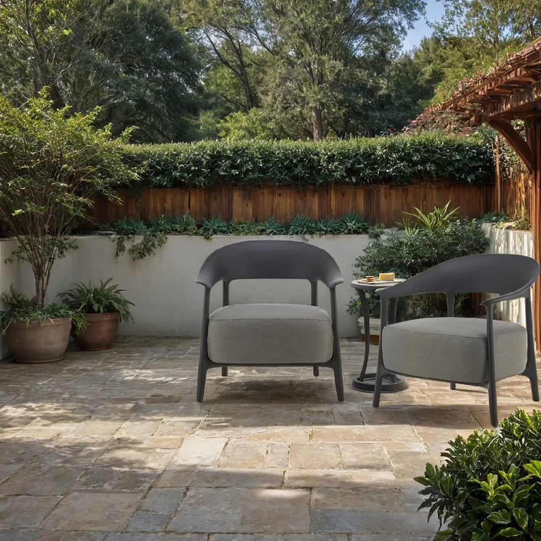 Drift Lounge Chair – Black Frame / Charcoal Fabric (UR6001)