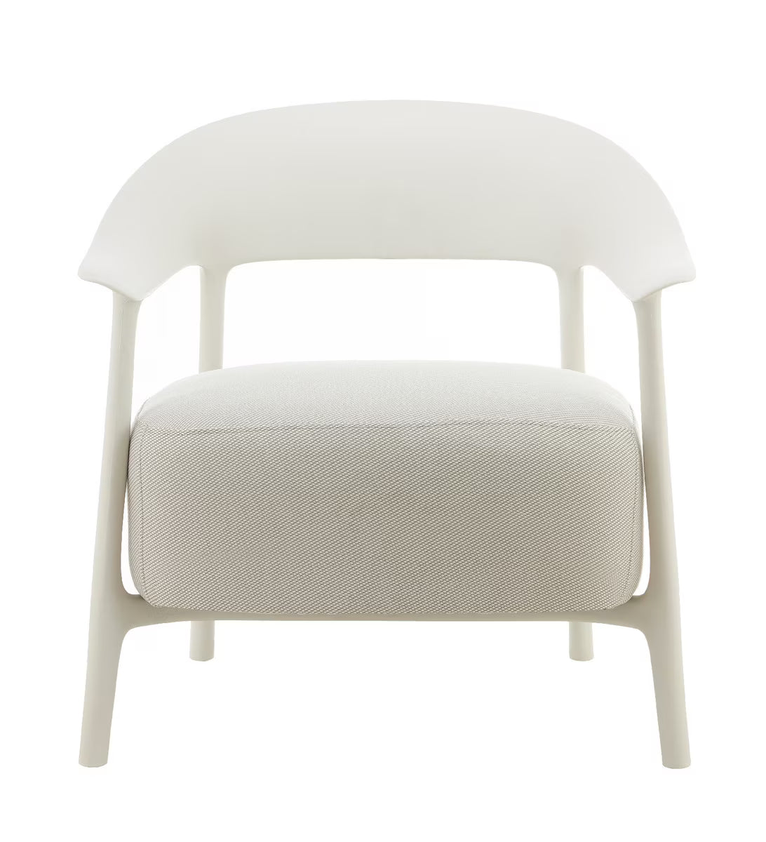 Drift Lounge Chair – White Frame / Oatmeal Fabric (UR6002)