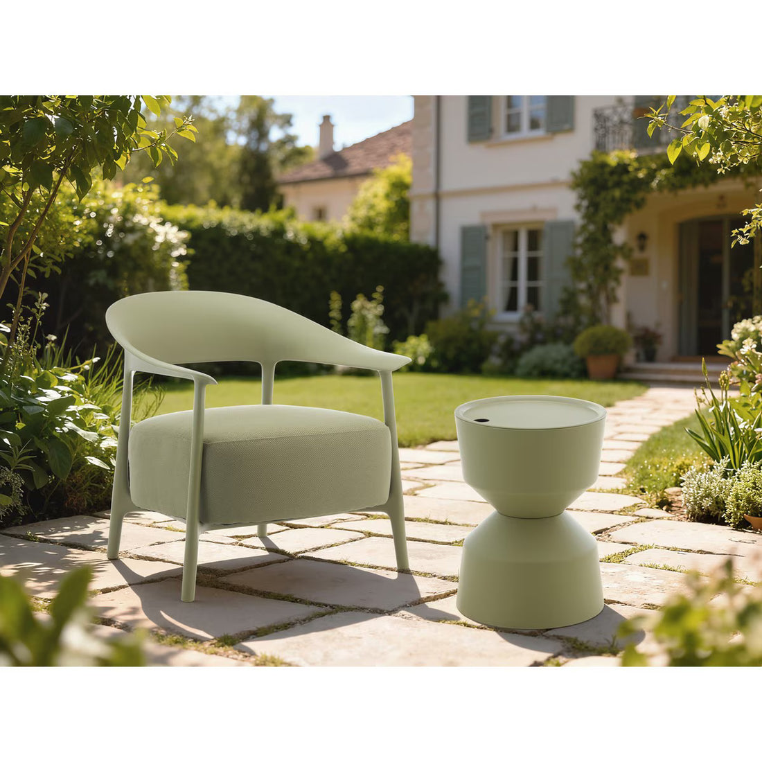 Outdoor Ice Bucket Side Table - Sage (UR6012)